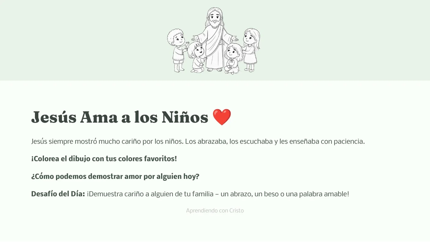 Actividad Jesús ama a los niños
